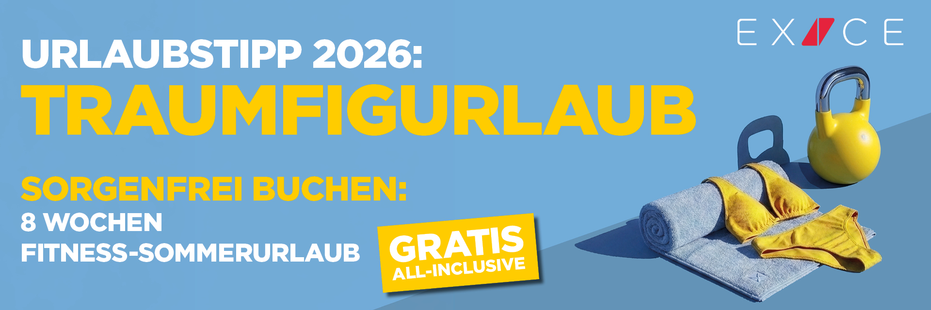 Traumfigurlaub: 8 Wochen Sommerurlaub gratis bei EXICE.